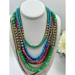 Stella &‎ Dot Zahara Multi-
Strand/Color Semi Precious Bib Layered Necklace